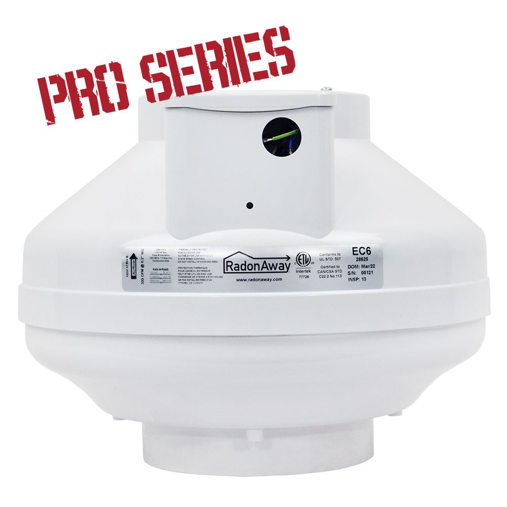 Radon Stuff RadonAway® EC6 Pro Radon Fan | Bring One Fan To Every Job – Radon Supplies