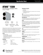 Fantech ATMO™ 150H HRV