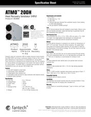Fantech ATMO™ 200H HRV
