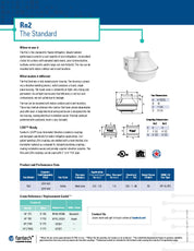 Product specification sheet for a fantech Rn2 Radon Fan