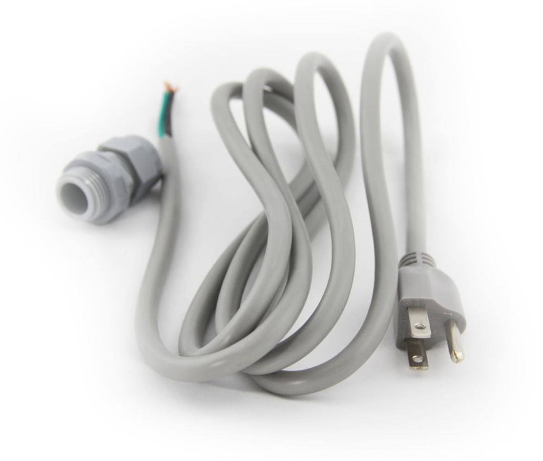 18 GA. 6' Power Cord Kit (Cord & Weather-Tight Fitting)