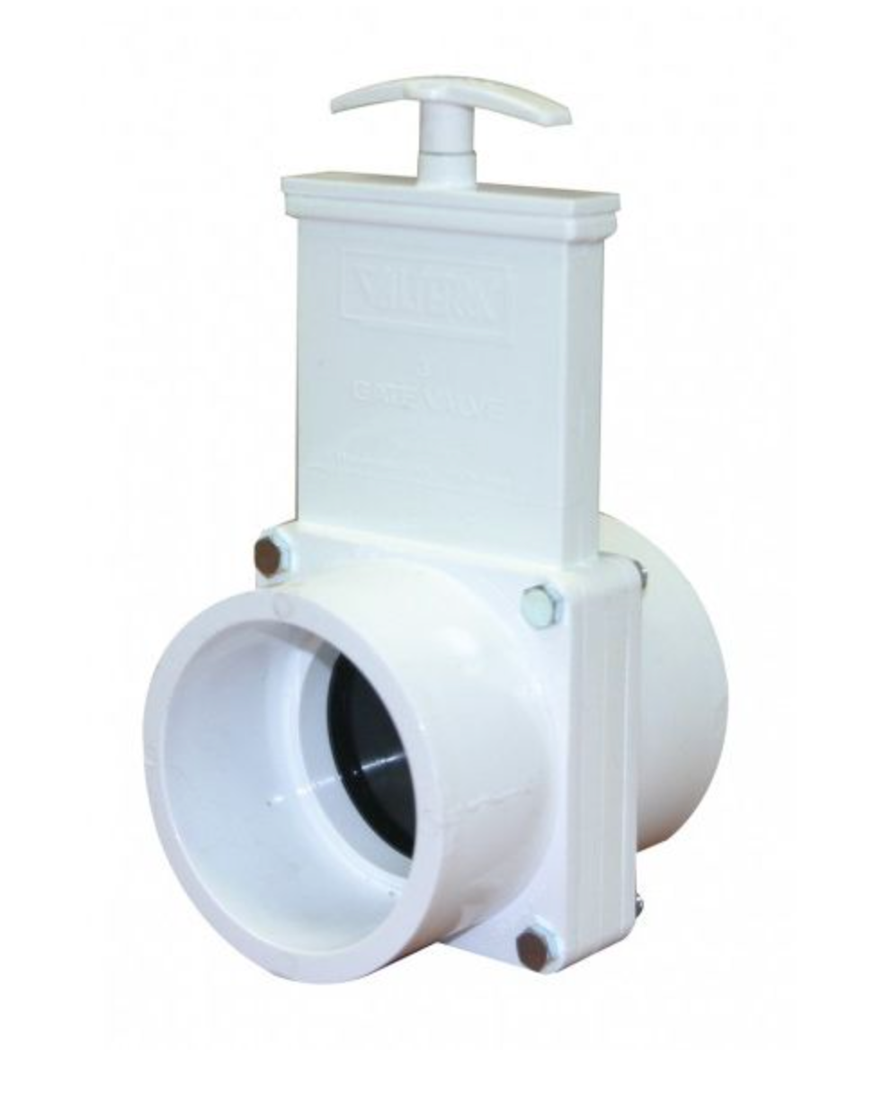 3" GATE VALVE (PVC , WHITE, POLYPROPYLENE SLIDE)