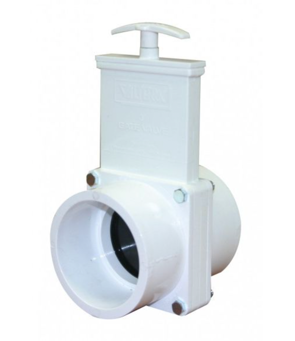 4" GATE VALVE (PVC , WHITE, PVC SLIDE)