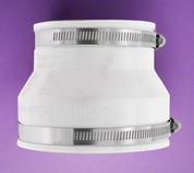 Fernco 4" X 4" PVC Socket to PVC FLEXIBLE COUPLING (White)