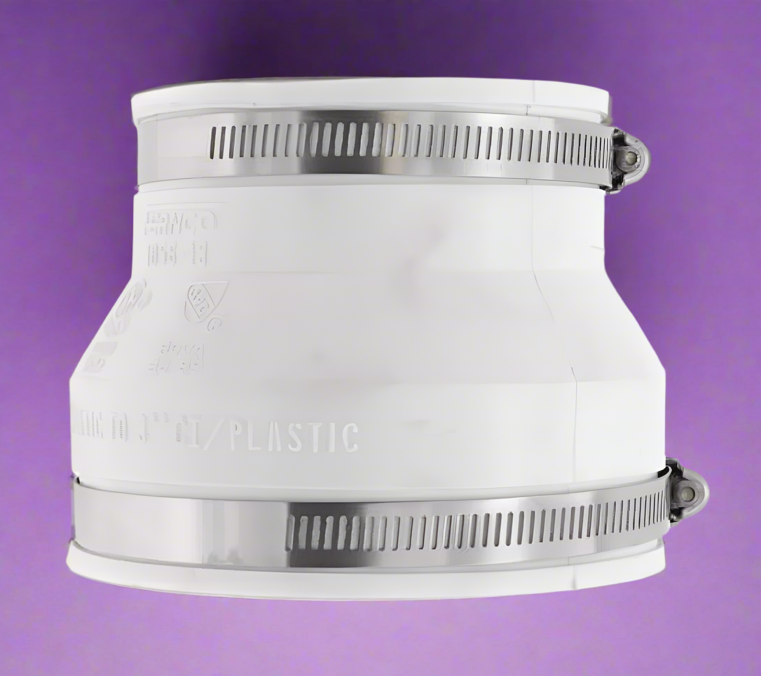Fernco 4" X 4" PVC Socket to PVC FLEXIBLE COUPLING (White)