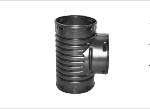 Normandy Singlewall Straight Tee – 3" & 4" Corrugated Drain Pipe Connector