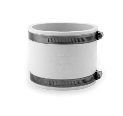 Spruce 4" X 4" PVC FLEXIBLE COUPLING (WHITE)