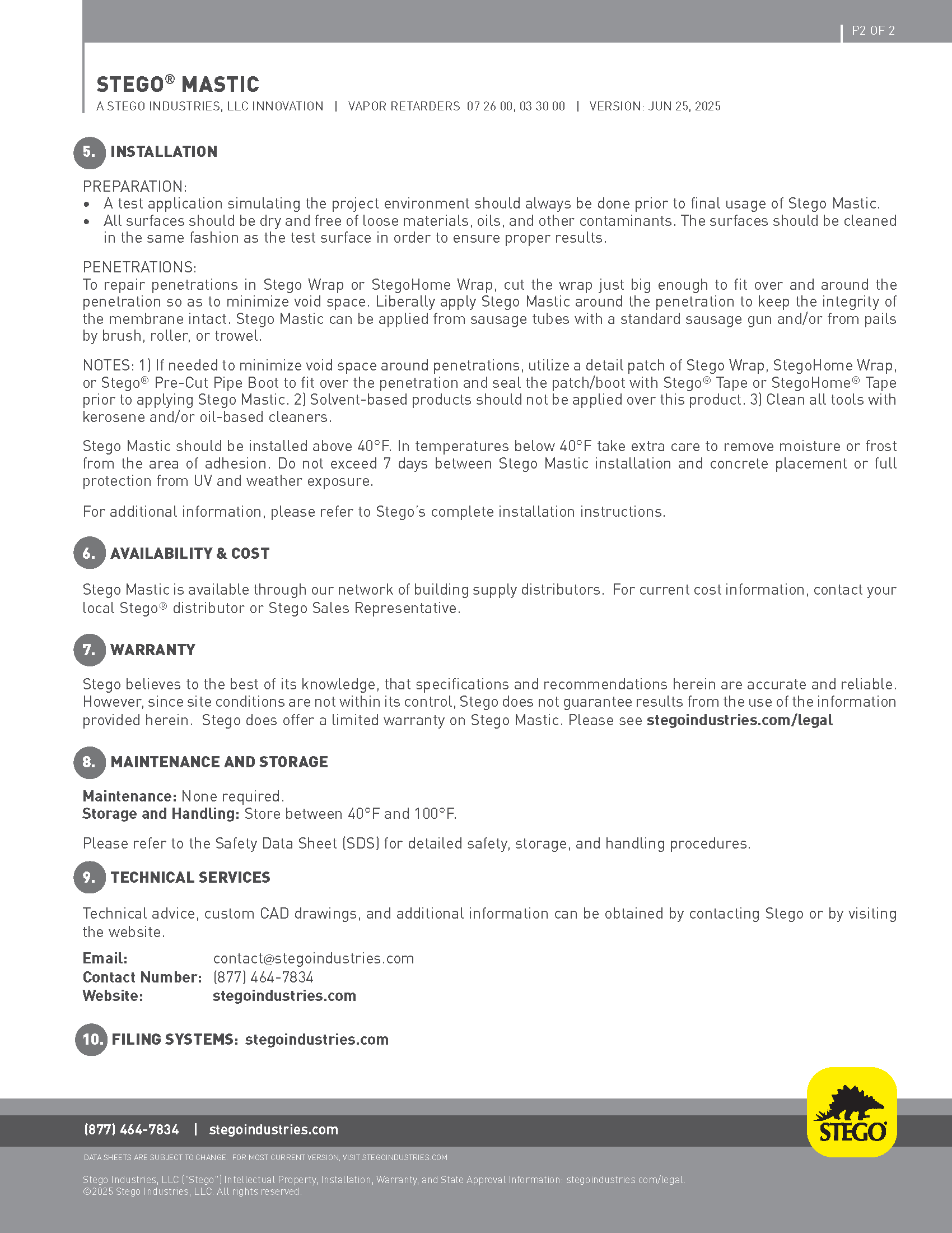 Stego® Mastic - Seal Pipe Penetrations & Terminating Edges