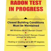 Door Hanger, Radon Test in Progress