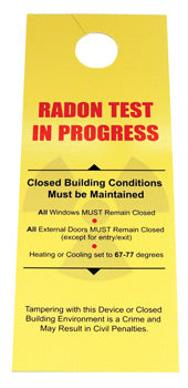 Door Hanger, Radon Test in Progress